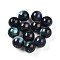 Resin Beads, Round, Two Tone, Prussian Blue, 12mm, Hole: 2mm