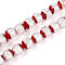 Luminous Handmade Lampwork Silver Foil Beads Strand, Round, Glow in the Dark, Red, 10~11mm, Hole: 1.2~1.4mm, about 50pcs/strand, 18.50~18.90 inch(47~48cm)