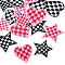Cloth Embroidery Sew on Appliques, Sewing Craft Decoration, Mixed Shape, Mixed Color, 57~67x59~65x1mm
