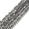 Transparent Electroplate Glass Beads Strands, AB Color Plated, Faceted Bicone, Gray, 4.5x4mm, Hole: 0.7mm, about 80~85pcs/strand, 30~32cm