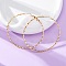 304 Stainless Steel Hoop Earrings, Twisted Ring, Real 18K Gold Plated, 64x2mm