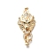 Brass Micro Pave Cubic Zirconia Fold Over Clasps, Dragon, Real 18K Gold Plated, 38.5mm