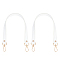 Imitation Leather Bag Handles, with Alloy Swivel Clasp, White, 450x18.5x3mm
