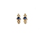 Brass Pave Cubic Zirconia Connector Charms, DIY Jewelry Bracelet Accessories, Golden, Rhombus Links, Dodger Blue, 16x6mm