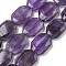 Natural Amethyst Beads Strands, Hexagon, Faceted, 12x17x5mm, Hole: 1mm, about 24pcs/strand, 15.55''(39.5cm)