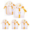 Clear PVC Candy Gift Packaging Boxes with Ribbon & Artificial Flower, Foldable Storage Boxes for Wedding, Square, Gold, Finished Product: 7x7x7cm
