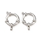 Tarnish Resistant 304 Stainless Steel Spring Ring Clasps, Stainless Steel Color, 14x2.5mm, Hole: 2~2.5mm