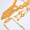 Elegant Alloy Ring Bracelets & Earrings & Necklaces & Rings Set for Weddings and Formal Events, Golden, Necklaces: about 18.90 inch(48cm)