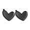 304 Stainless Steel Enamel Settings, Heart Pendant Trays, Ion Plating(IP), Black, 27x24x3mm, Hole: 1.5mm