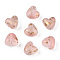 Transparent Frosted Spray Painted Acrylic Beads, Heart, Misty Rose, 10x10.5x7mm, Hole: 1.8mm, 1120pcs/500g