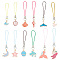 Marine Life Alloy Enamel Mobile Straps, Polyester Lanyard Mobile Accessories Decoration, Mixed Color, 7~8.7cm, 12pcs/set