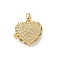 Brass Micro Pave Cubic Zirconia Locket Pendants, Heart Charm, Real 18K Gold Plated, Colorful, 18x20x6.5mm, Hole: 3.5x2.5mm, Inner Diameter: 12x13.5mm