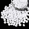 Frosted Opaque Glass Seed Beads, Round, White, 4~5x2.5~5mm, Hole: 1mm, about 4500pcs/bag, 440~450g/bag