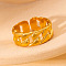 201 Stainless Steel Oval Link Chain Cuff Rings, Golden, Inner Diameter: 19mm
