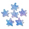 Opaque Acrylic Beads, Starfish, with Gold Powder, Cornflower Blue, 18x19x9mm, Hole: 1.6mm, about 375pcs/500g