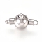 Non-Tarnish 304 Stainless Steel Bayonet Clasps, Round, Stainless Steel Color, 19.5x9x10.5mm, Hole: 2mm