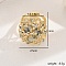 Vintage Brass Micro Pave Cubic Zirconia Adjustable Rings for Women's Party Dress