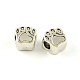 Empreintes de pattes de chien supports alliage perles européennes d'émail de style tibétain TIBEP-S293-067AS-LF-1
