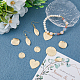 SUPERFINDINGS 24Pcs 6 Styles Brass Stamping Blank Tag Charms Real 14K Gold Plated Flat Round Metal Stamps Tags Oval Leaf Heart Blanks Pendants for Jewelry DIY Craft Making，Hole:1.2~1.6mm FIND-FH0005-60-4