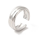 304 anillo de puño abierto forrado de acero inoxidable para mujer RJEW-E063-29P-1