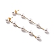 Round Plastic Pearl Beaded Long Chain Dangle Stud Earrings STAS-D179-04G-02-1