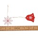 クリスマステーマ木製ペンダント装飾  木材工芸家の装飾用品と麻ひもひも  レッド DIY-TA0001-38-9