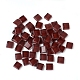 モザイクガラスタイル  染色正方形片  家の装飾やdiyの工芸品  ココナッツブラウン  9.5x9.5x4~4.5mm  約300個/袋 GLAA-D091-06-1