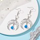 Antique Silver Alloy Star & Moon Dangle Earrings EJEW-JE05637-04-2