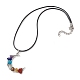 Halskette mit Mondanhänger aus Legierung im tibetischen Stil NJEW-JN04607-02-4