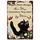 CREATCABIN Metal Tin Sign Cat Signs with butterfly Flowers Retro Vintage Funny Wall Decor Art Mural Hanging Iron Painting Poster Plaque for Home Garden Bar Pub Living Room Office Garage 8 x 12inch AJEW-WH0157-331-1