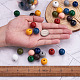 220pcs 11 Farben bemalte Naturholz europäische Perlen WOOD-TA0001-54-7