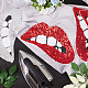 Gorgecraft 6 個 2 色リップ形状スパンコール刺繍布アイロンパッチ  マスクと衣装のアクセサリー  パイルレットアップリケ  ミックスカラー  175x285x1mm  3個/カラー PATC-GF0001-08-4