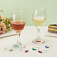 Benecreat 24 pièces 24 couleurs acrylique imitation pierre gemme perlé gland verre à vin breloques AJEW-BC0004-09-5