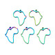 アフリカ マップ 201 ステンレス スチール コネクタ チャーム  レーザー切断  虹色  26x20x1.5mm  穴：0.8mmと1.8mm STAS-T063-168M-1