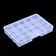 プラスチックビーズ収納ケース  20のコンパートメント  長方形  透明  27x19x4.5cm  コンパートメント：52x45mm CON-Q031-04B-2