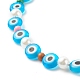 Bracelets de cheville perlés au chalumeau faits à la main mauvais œil pour femmes AJEW-AN00477-4