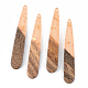 Transparent Resin & Walnut Wood Pendants RESI-S389-039A-B-2