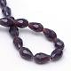 Teardrop Faceted Imitation Jade Glass Beads Strands GLAA-Q052-A04-3