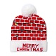 LED ライトアップ クリスマス アクリル繊維糸カフス ビーニー キャップ  女性のための冬の暖かいニット帽子  内蔵バッテリーとスイッチ付き  タータン  285x240x13.5mm  内径：145mm AJEW-F063-03-5