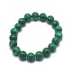 Bracelets extensibles en perles de malachite synthétiques X-BJEW-K212-B-031-2
