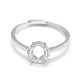 925 componentes de anillo de dedo de garra de diamante de imitación de plata esterlina STER-E061-30P-3