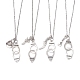 Menottes avec collier pendentif en alliage mot liberté NJEW-JN04470-1