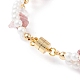 Bracelet perlé de perles de quartz et de coquillages à la fraise naturelle X1-BJEW-TA00029-03-4