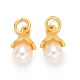 Pendenti di perle imitazione plastica abs FIND-M005-01G-2