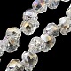 Brins de perles de verre galvanisées transparentes GLAA-G104-02C-3