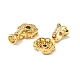 Rack Plating Brass Micro Pave Clear & Green Cubic Zirconia Fold Over Clasps KK-E034-32G-2