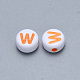Perles de lettre de trou horizontal acryliques artisanales SACR-S201-11W-2