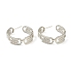 Brass Micro Pave Clear Cubic Zirconia Half Hoop Earrings EJEW-L234-031-2
