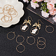 Beebeecraft 1 Box 20Pcs Ring Charms 18K Gold Plated Round Circle Pendant Charm with Hole for Jewelry Making KK-BBC0011-56-4