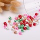 Christmas Mix Pearlized Glass Pearl Beads HY-X006-8mm-05-3